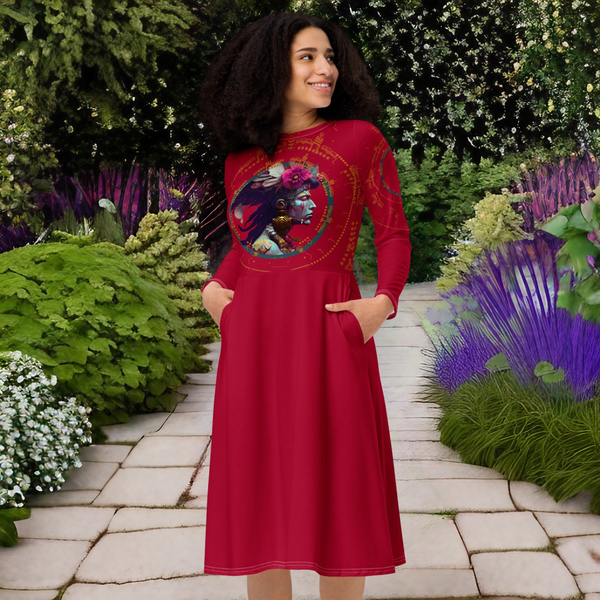 Aztec Xochipilli Midi Dress